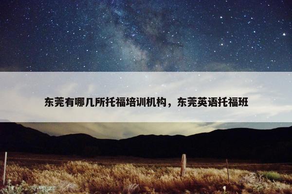 东莞有哪几所托福培训机构，东莞英语托福班