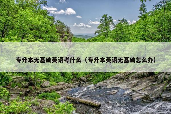 专升本无基础英语考什么（专升本英语无基础怎么办）