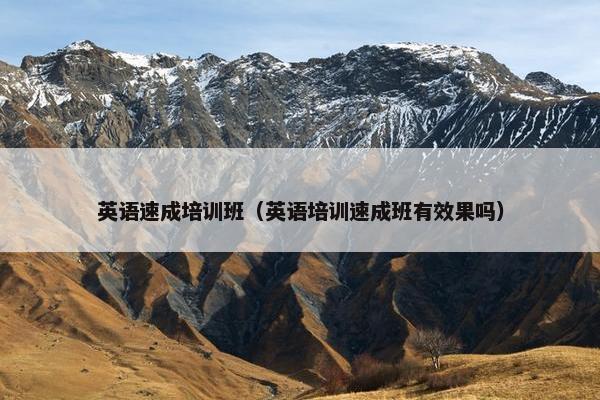 英语速成培训班（英语培训速成班有效果吗）