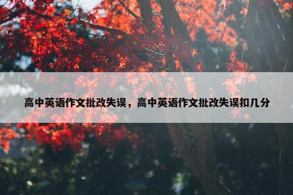 高中英语作文批改失误，高中英语作文批改失误扣几分