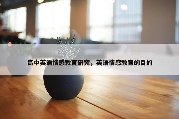 高中英语情感教育研究，英语情感教育的目的