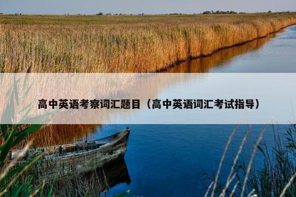 高中英语考察词汇题目（高中英语词汇考试指导）