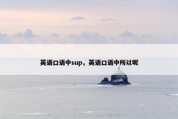 英语口语中sup，英语口语中所以呢