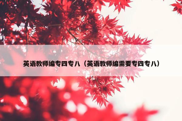 英语教师编专四专八（英语教师编需要专四专八）