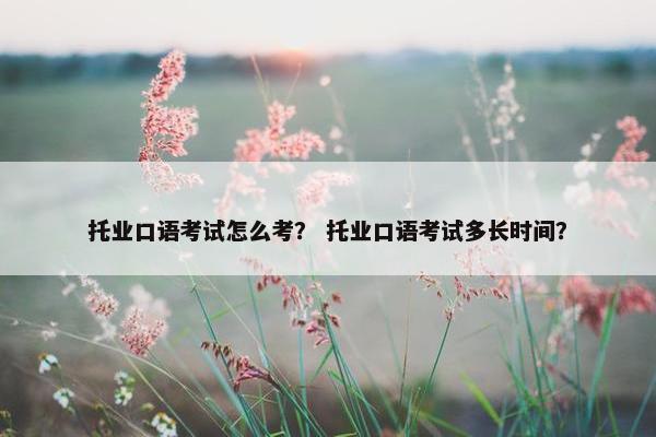 托业口语考试怎么考？ 托业口语考试多长时间？