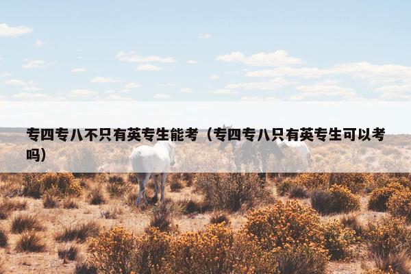 专四专八不只有英专生能考（专四专八只有英专生可以考吗）