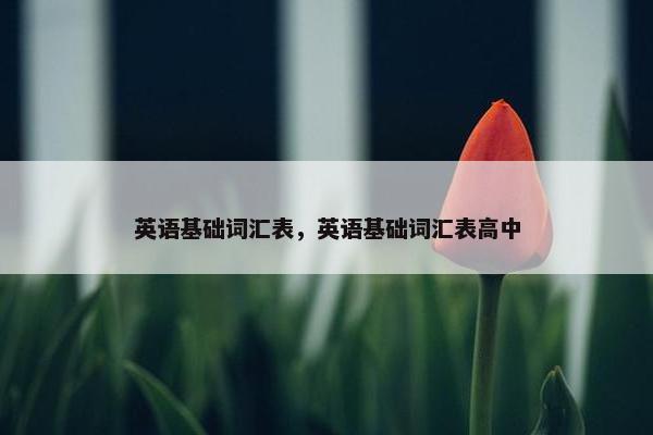 英语基础词汇表，英语基础词汇表高中