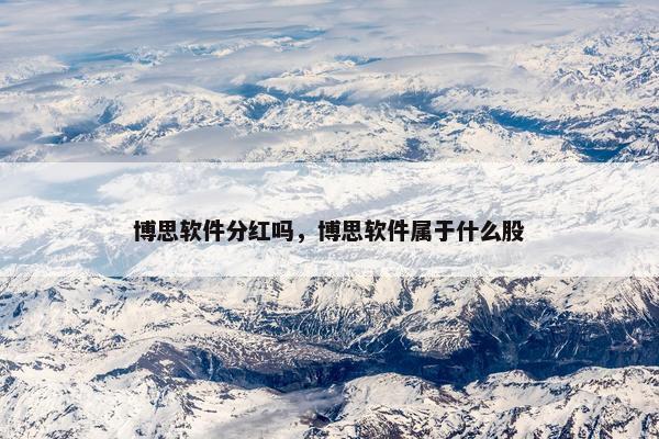 博思软件分红吗，博思软件属于什么股