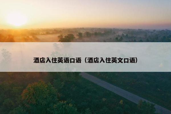 酒店入住英语口语（酒店入住英文口语）