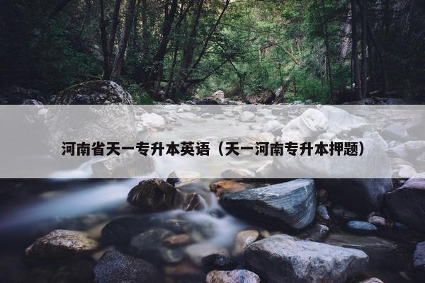 河南省天一专升本英语（天一河南专升本押题）