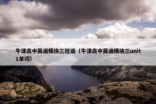 牛津高中英语模块三短语（牛津高中英语模块三unit1单词）