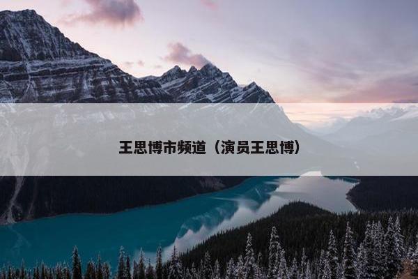 王思博市频道（演员王思博）