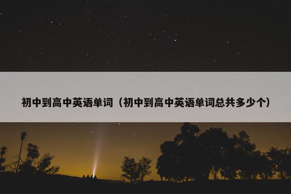 初中到高中英语单词（初中到高中英语单词总共多少个）