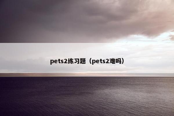 pets2练习题（pets2难吗）