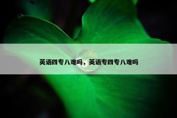 英语四专八难吗，英语专四专八难吗