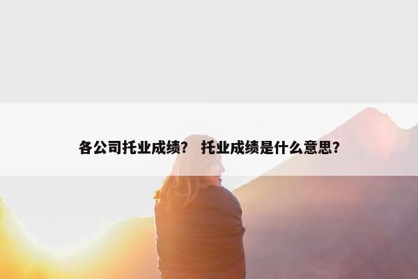 各公司托业成绩？ 托业成绩是什么意思？