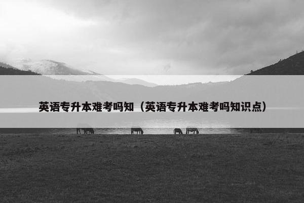 英语专升本难考吗知（英语专升本难考吗知识点）