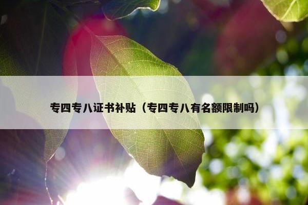 专四专八证书补贴（专四专八有名额限制吗）