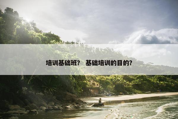 培训基础班？ 基础培训的目的？