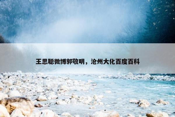 王思聪微博郭敬明，沧州大化百度百科