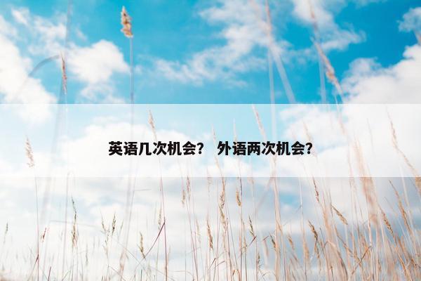 英语几次机会？ 外语两次机会？
