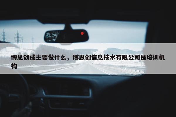 博思创成主要做什么，博思创信息技术有限公司是培训机构