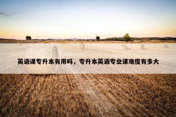 英语课专升本有用吗，专升本英语专业课难度有多大
