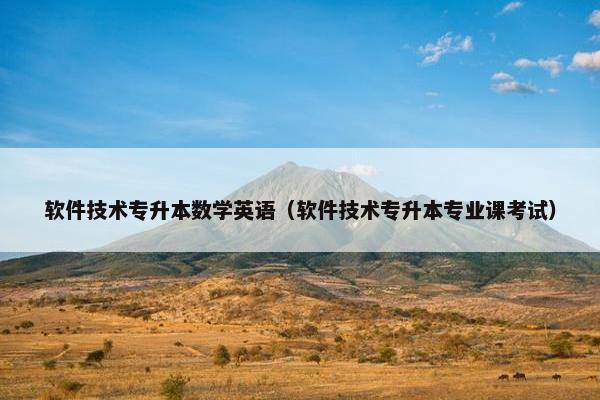 软件技术专升本数学英语（软件技术专升本专业课考试）