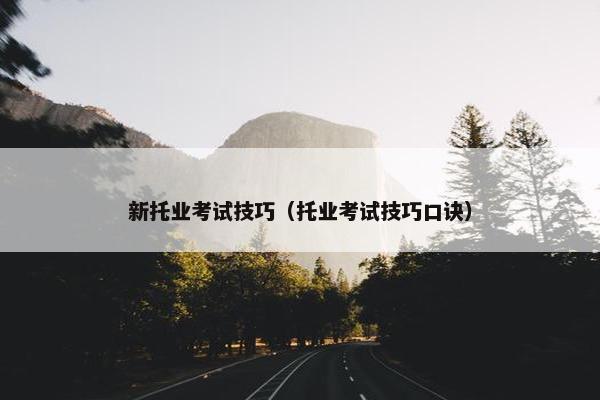 新托业考试技巧（托业考试技巧口诀）