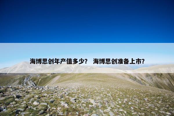 海博思创年产值多少？ 海博思创准备上市？