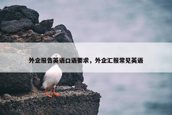 外企报告英语口语要求，外企汇报常见英语