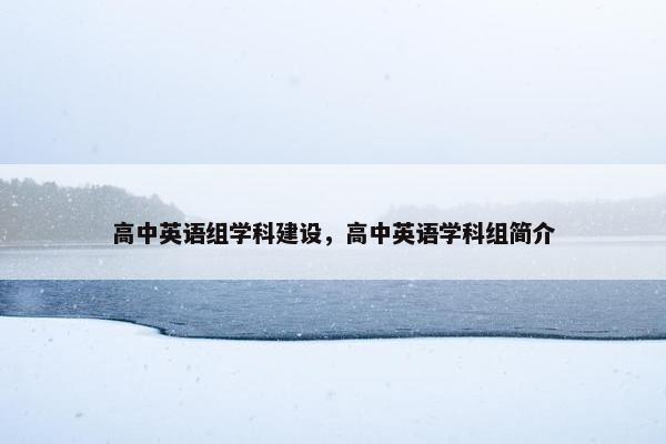 高中英语组学科建设，高中英语学科组简介