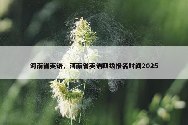 河南省英语，河南省英语四级报名时间2025