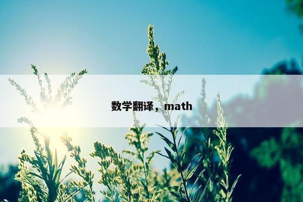 数学翻译，math