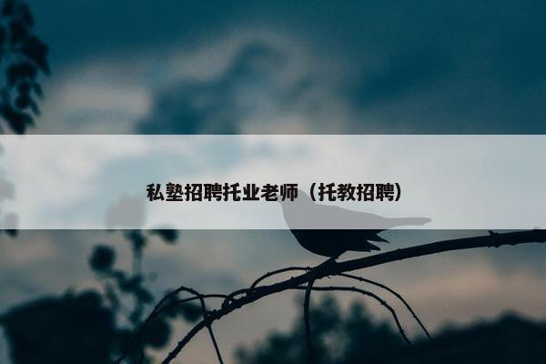 私塾招聘托业老师（托教招聘）