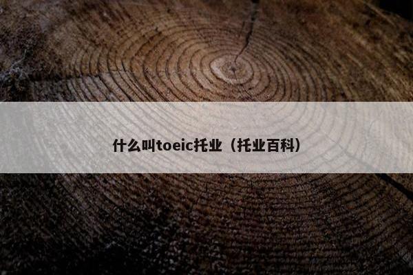 什么叫toeic托业（托业百科）