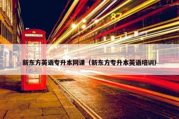 新东方英语专升本网课（新东方专升本英语培训）