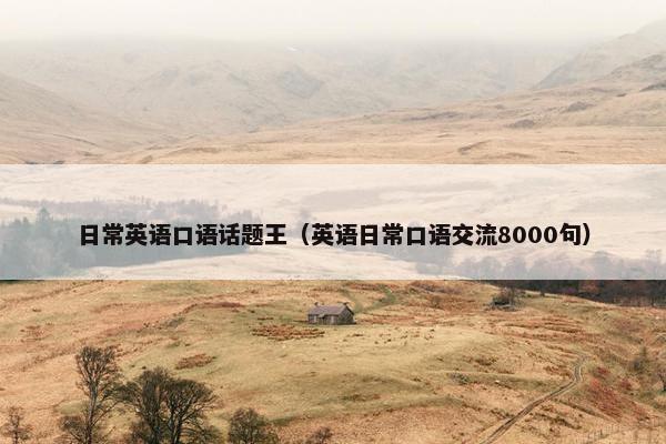 日常英语口语话题王（英语日常口语交流8000句）