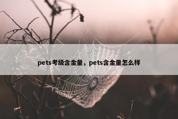 pets考级含金量，pets含金量怎么样