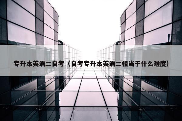 专升本英语二自考（自考专升本英语二相当于什么难度）