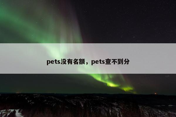 pets没有名额，pets查不到分