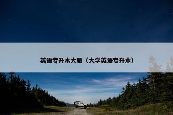 英语专升本大雁（大学英语专升本）