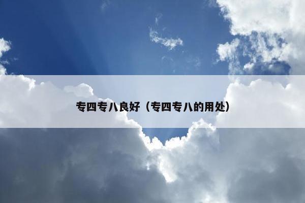 专四专八良好（专四专八的用处）