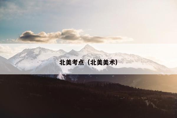 北美考点（北美美术）