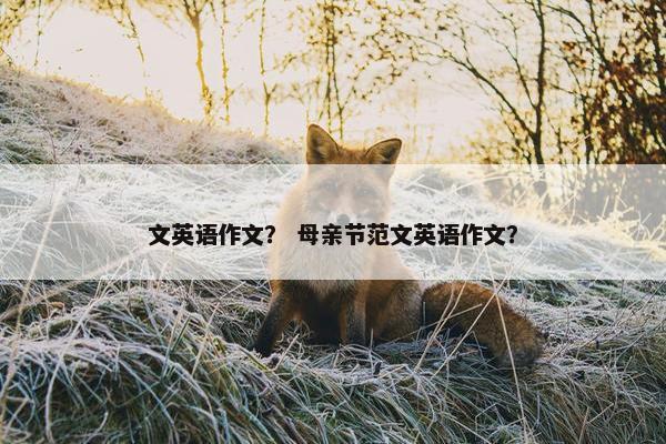 文英语作文？ 母亲节范文英语作文？