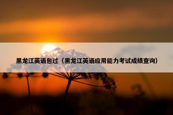 黑龙江英语包过（黑龙江英语应用能力考试成绩查询）