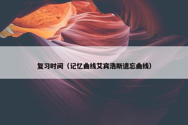 复习时间（记忆曲线艾宾浩斯遗忘曲线）
