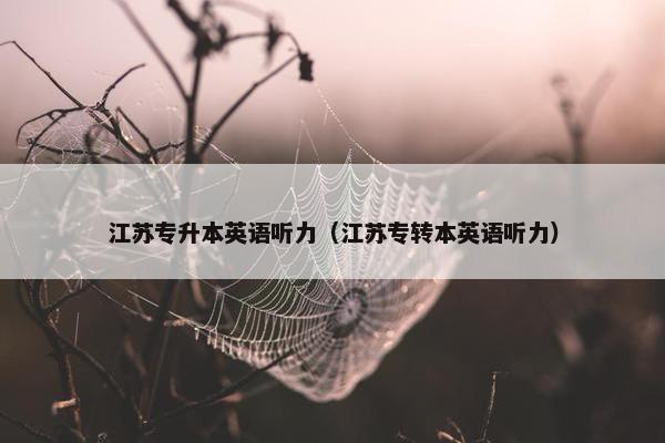 江苏专升本英语听力（江苏专转本英语听力）