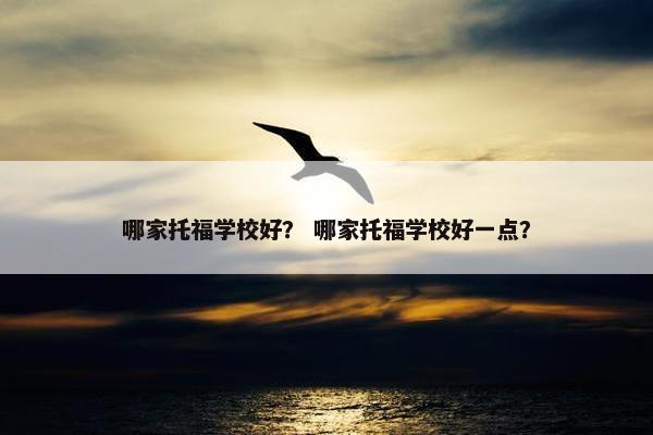 哪家托福学校好？ 哪家托福学校好一点？