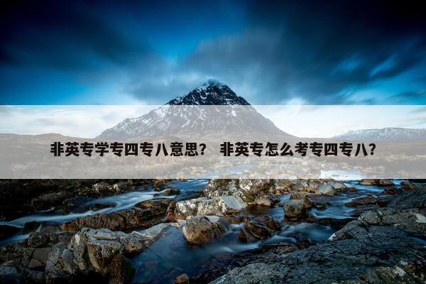 非英专学专四专八意思？ 非英专怎么考专四专八？